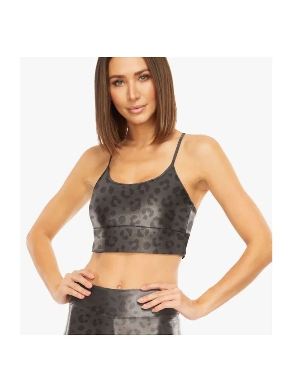 Koral Norah Infinity Sports Bra XS Leopard Metallic Medium Support NWT